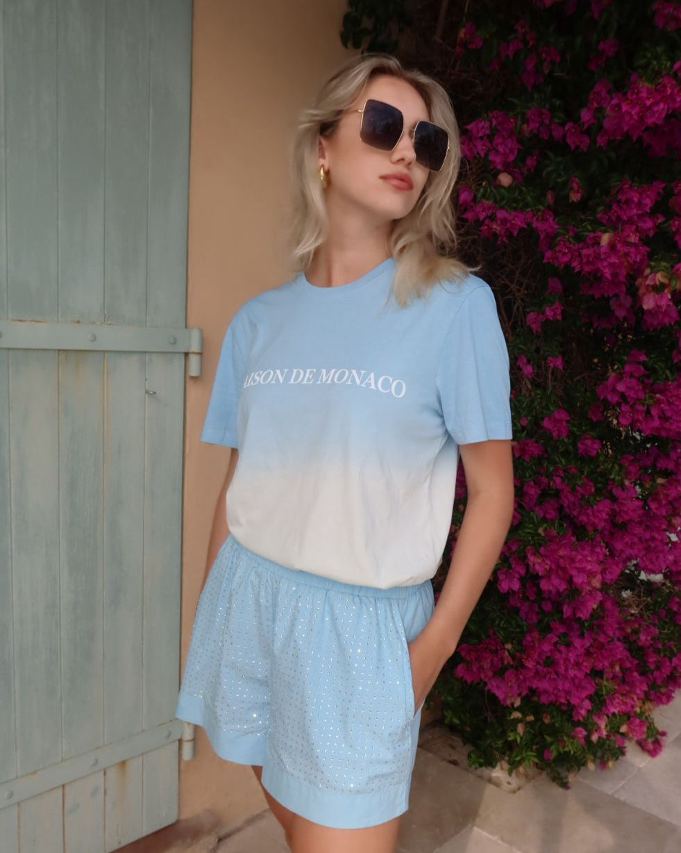 The Color fade t-shirt blue-white